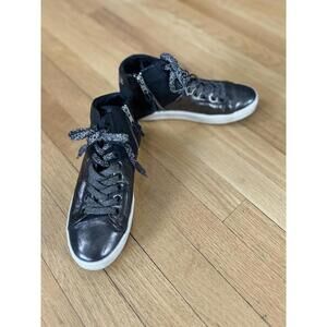 Stylish Black High-Top Sneakers by Leather Crown